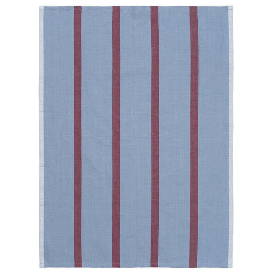 ferm LIVING Hale kökshandduk 50x70 cm Faded blue-burgundy