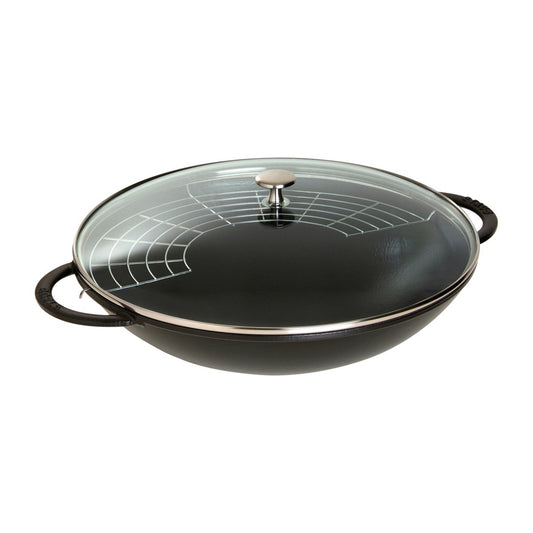 STAUB Wok mit Glasdeckel Ø37cm 5,7 L Schwarz