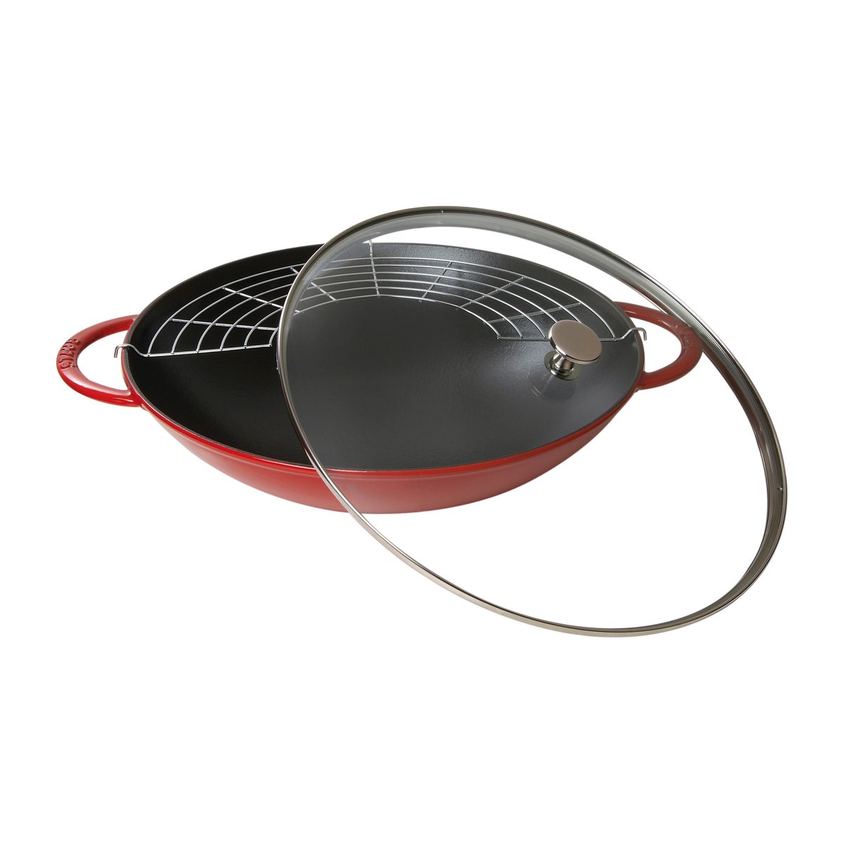 STAUB Wok with glass lid Ø37 cm 5.7 L Red