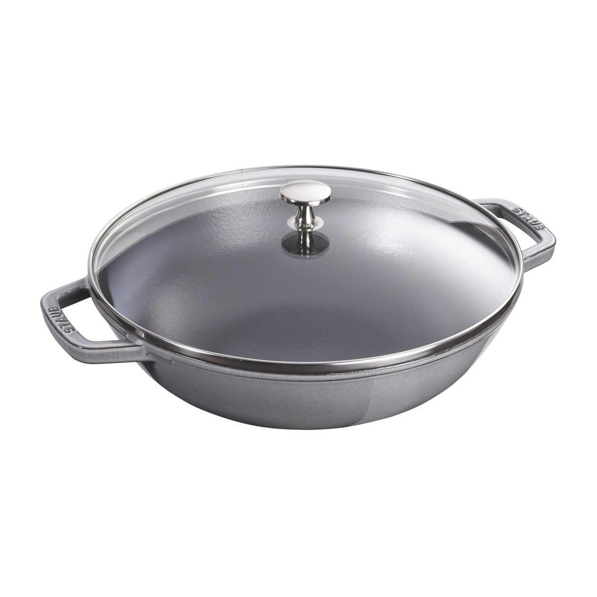 STAUB Wok mit Glasdeckel Ø37cm 5,7 L Grau