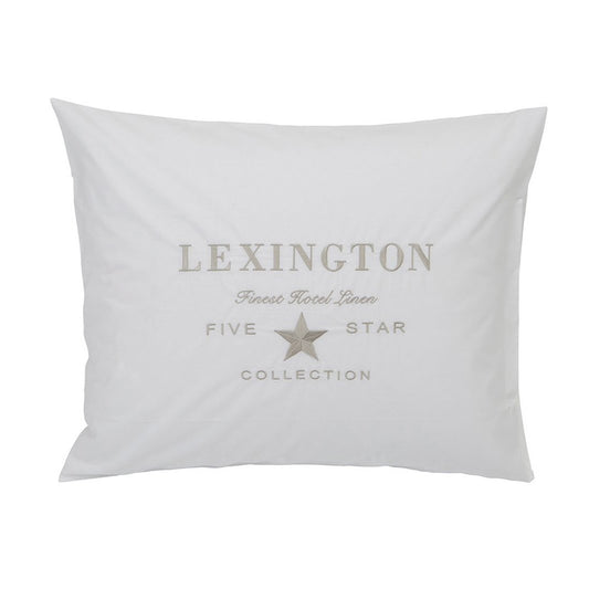 Lexington Hotel Embroidery örngott 50x60 cm Vit-ljusbeige