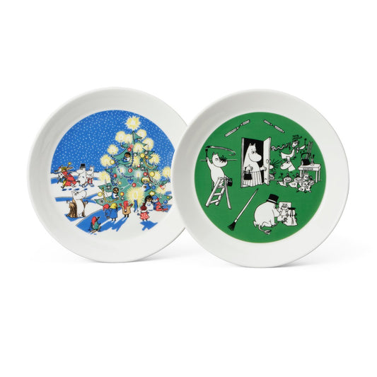 Arabia Drawing & Christmas Moomin plate 2 pieces Ø19 cm