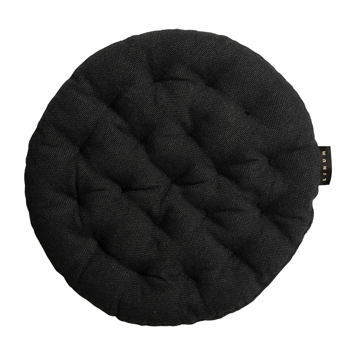 Linum Pepper seat cushion Ø37 cm Black blended