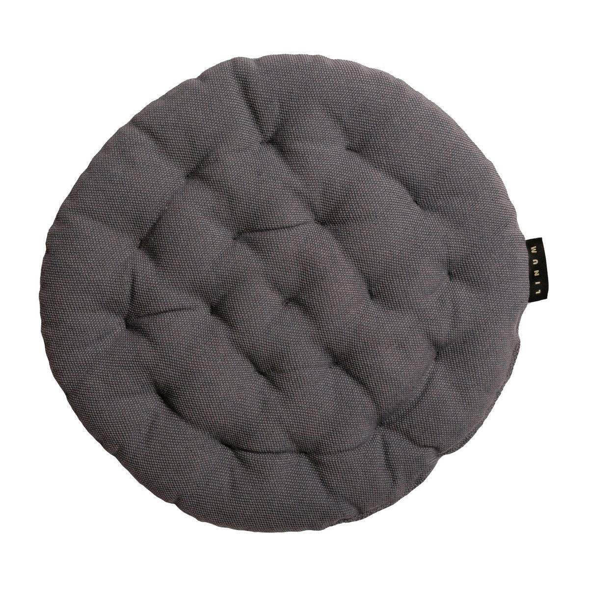 Linum Pepper seat cushion Ø37 cm Granite grey