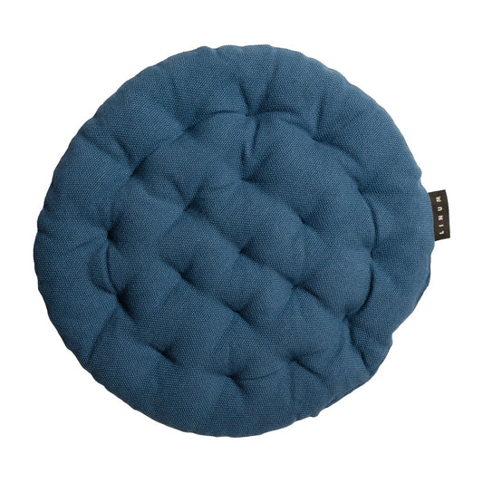 Linum Pepper seat cushion Ø37 cm Indigo blue