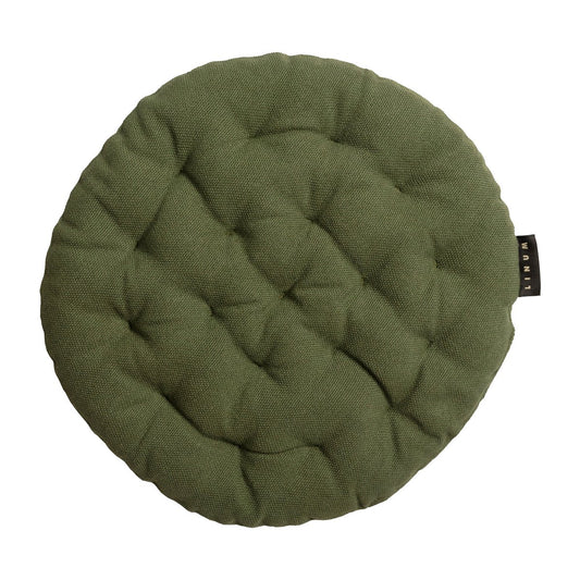 Linum Pepper seat cushion Ø37 cm Dark olive green