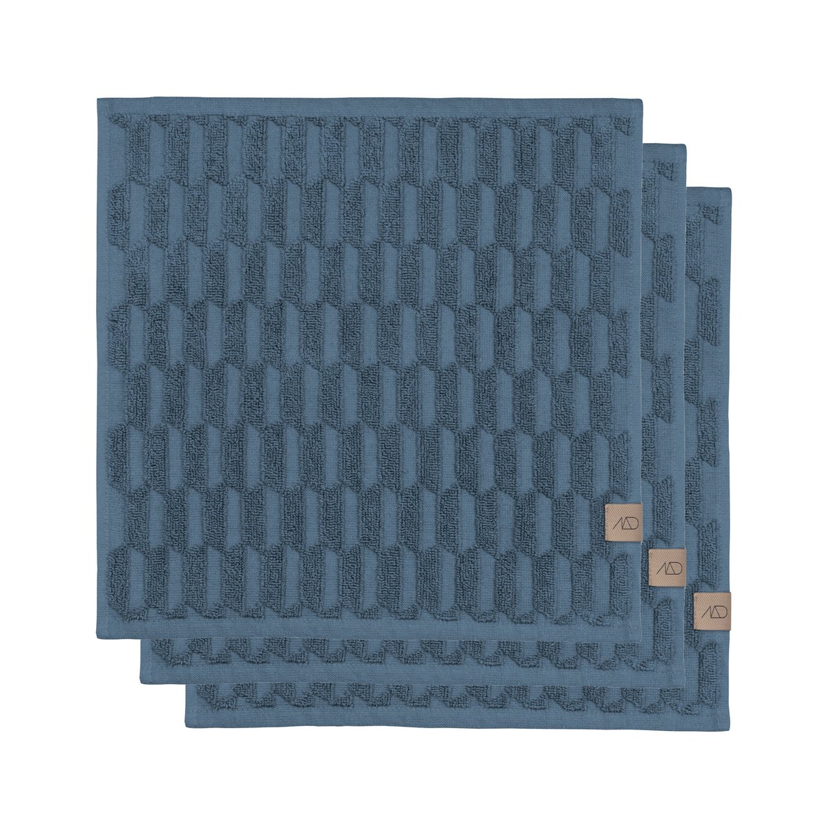 Mette Ditmer Geo handduk 30x30 cm 3-pack Slate blue