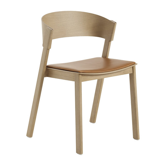 Muuto Cover Side Chair leather Cognac-oak