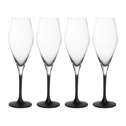 Villeroy & Boch Manufacture Rock champagneglas 26 cl 4-pack Klar-svart