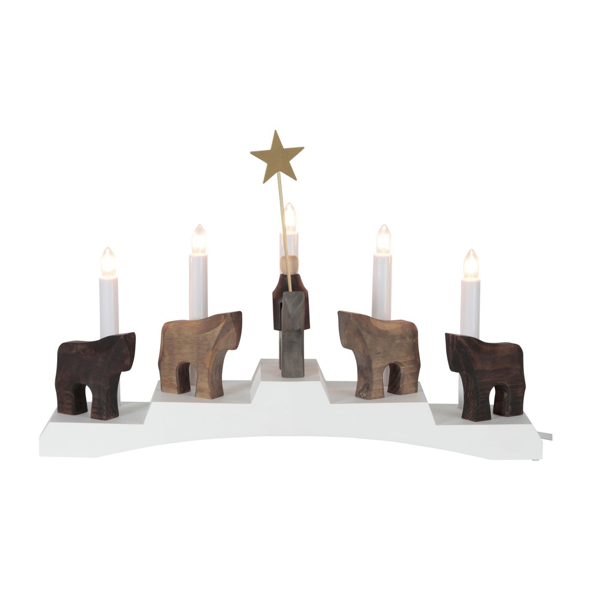 Star Trading Staffans fålar advent candle 5 lamps White