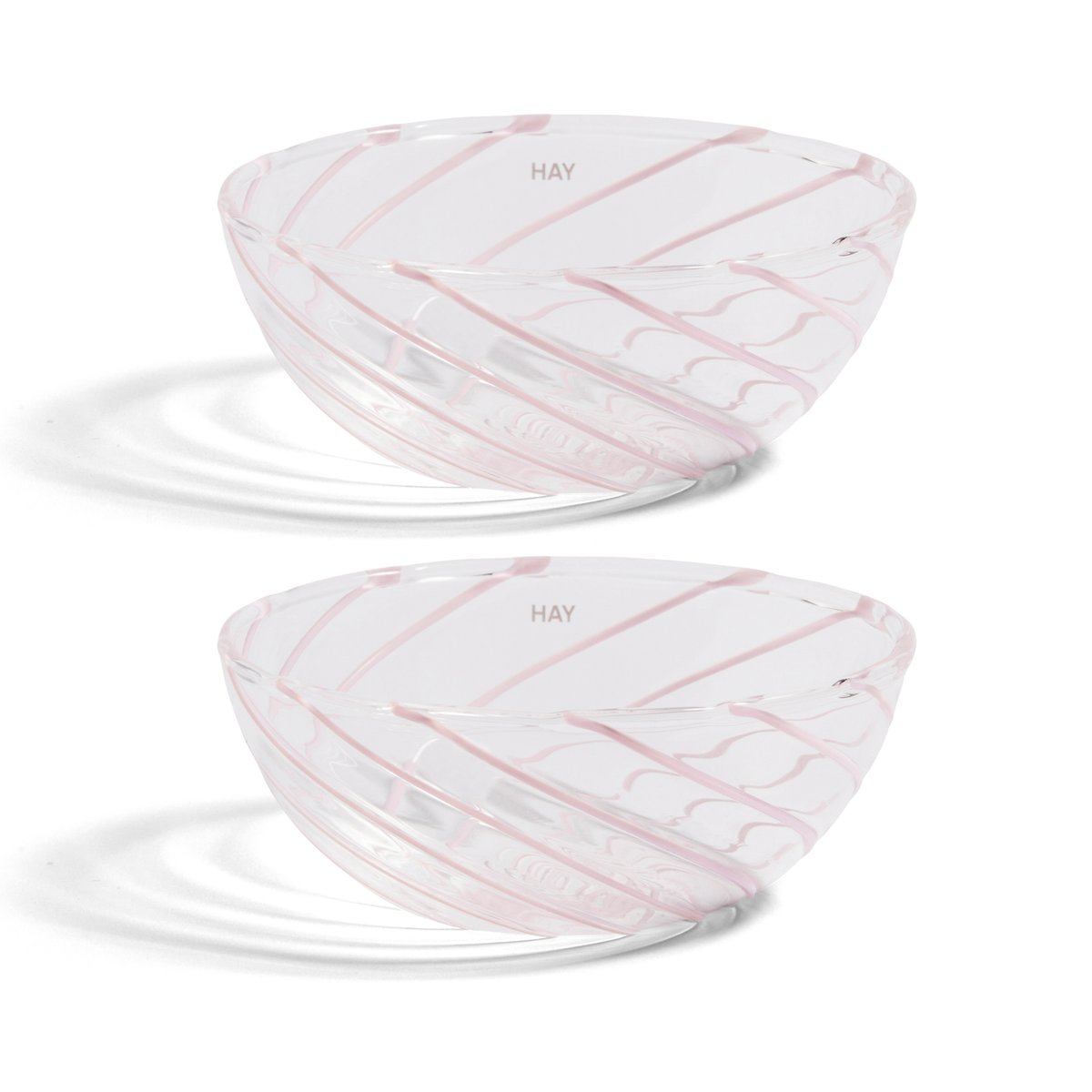 HAY Spin Schale Ø8,5cm 2er Pack Klar-rosa Streifen