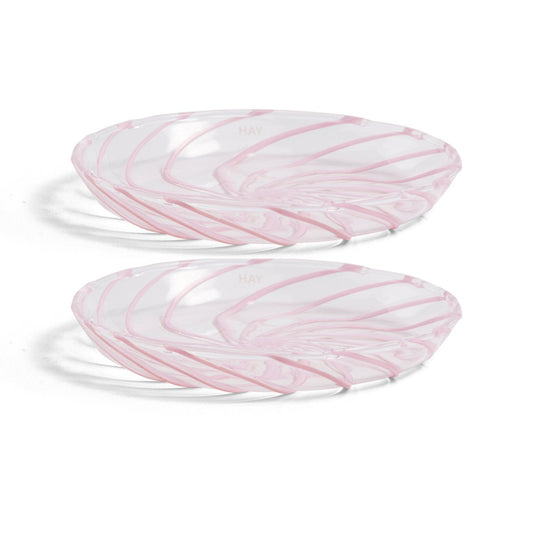 HAY Spin fat Ø11 cm 2-pack Klar-rosa rand