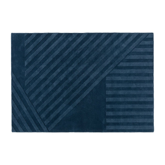 NJRD Levels Wollteppich stripes blau 200 x 300cm