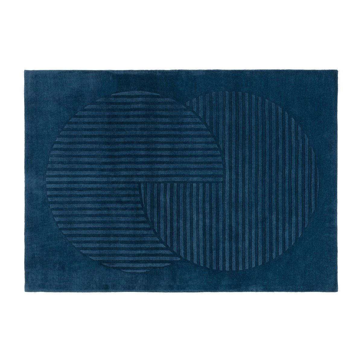 NJRD Levels Wollteppich circles blau 170 x 240cm