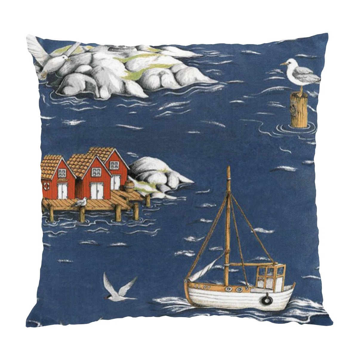 Arvidssons Textil Fiskeskär Kissenbezug 47 x 47cm Blau