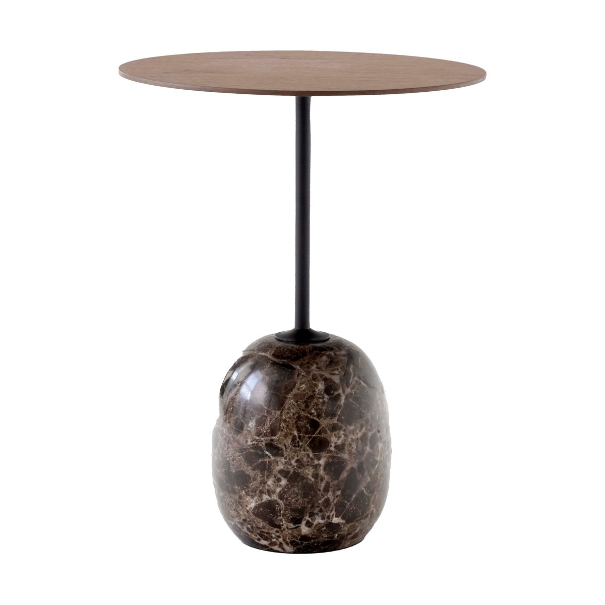 &Tradition Lato side table LN8 Lacquered walnut-Emperador marble