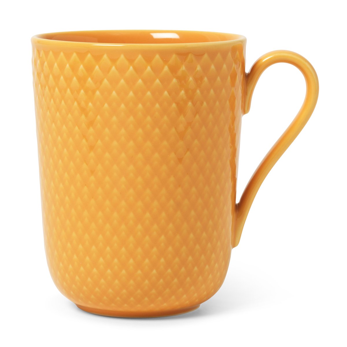 Lyngby Porcelæn Rhombe mug with handle 33 cl Yellow