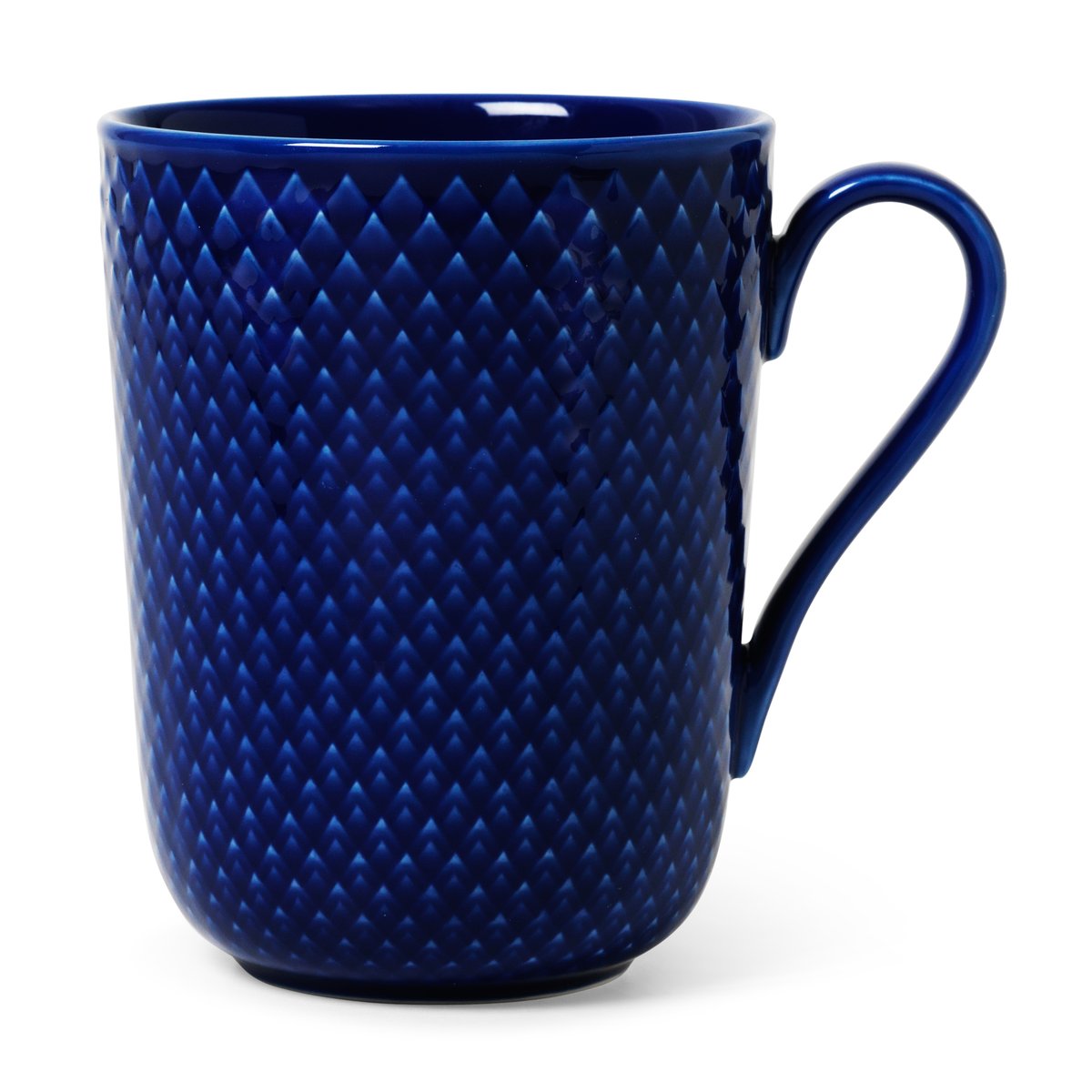 Lyngby Porcelæn Rhombe mug with handle 33 cl Dark blue