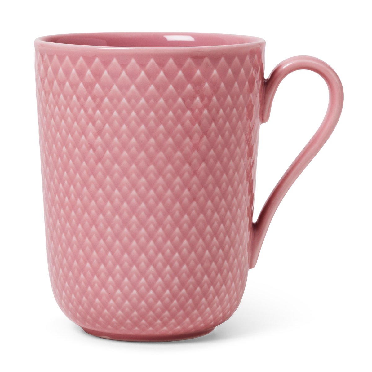 Lyngby Porcelæn Rhombe mug with handle 33 cl Pink