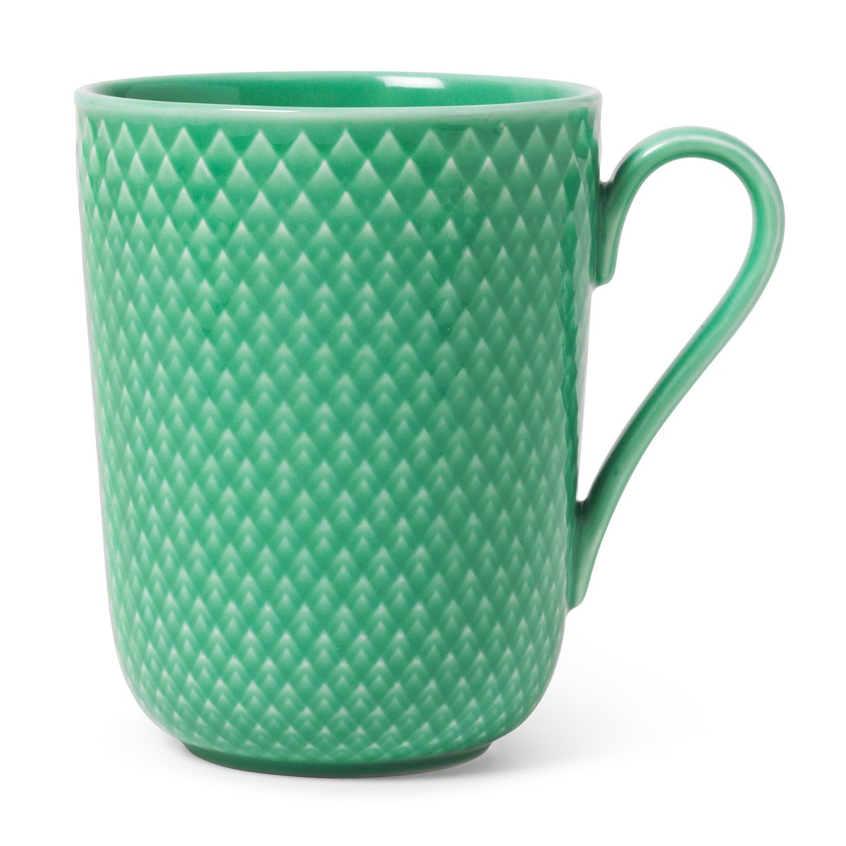 Lyngby Porcelæn Rhombe mug with handle 33 cl Green