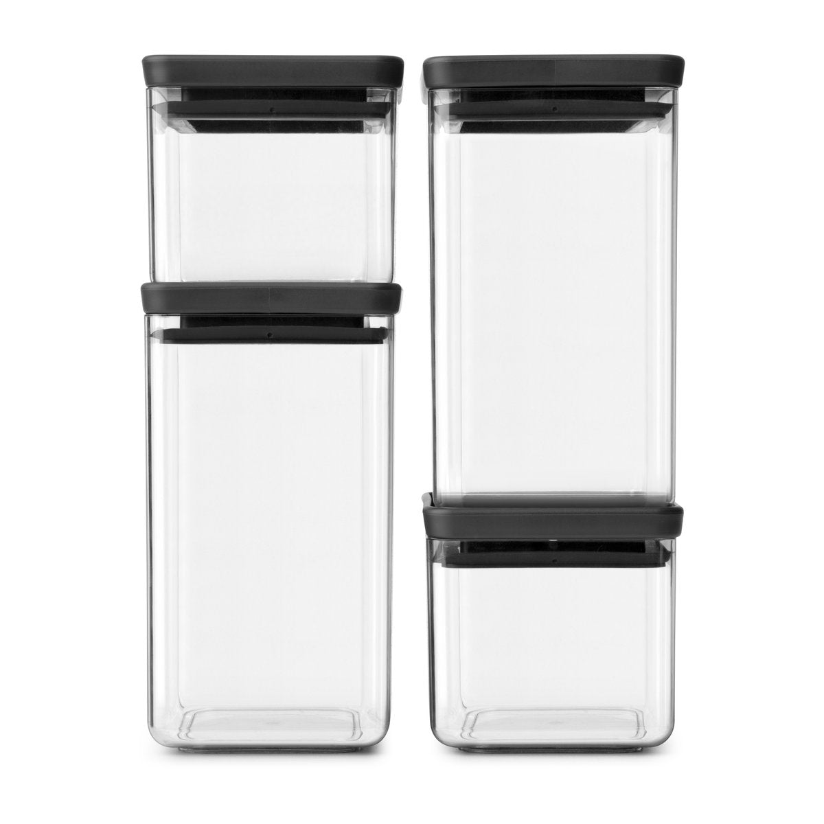 Brabantia TASTY+ square storage jar set Dark grey