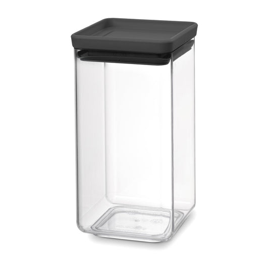 Brabantia TASTY+ square storage jar 1.6 L Dark grey