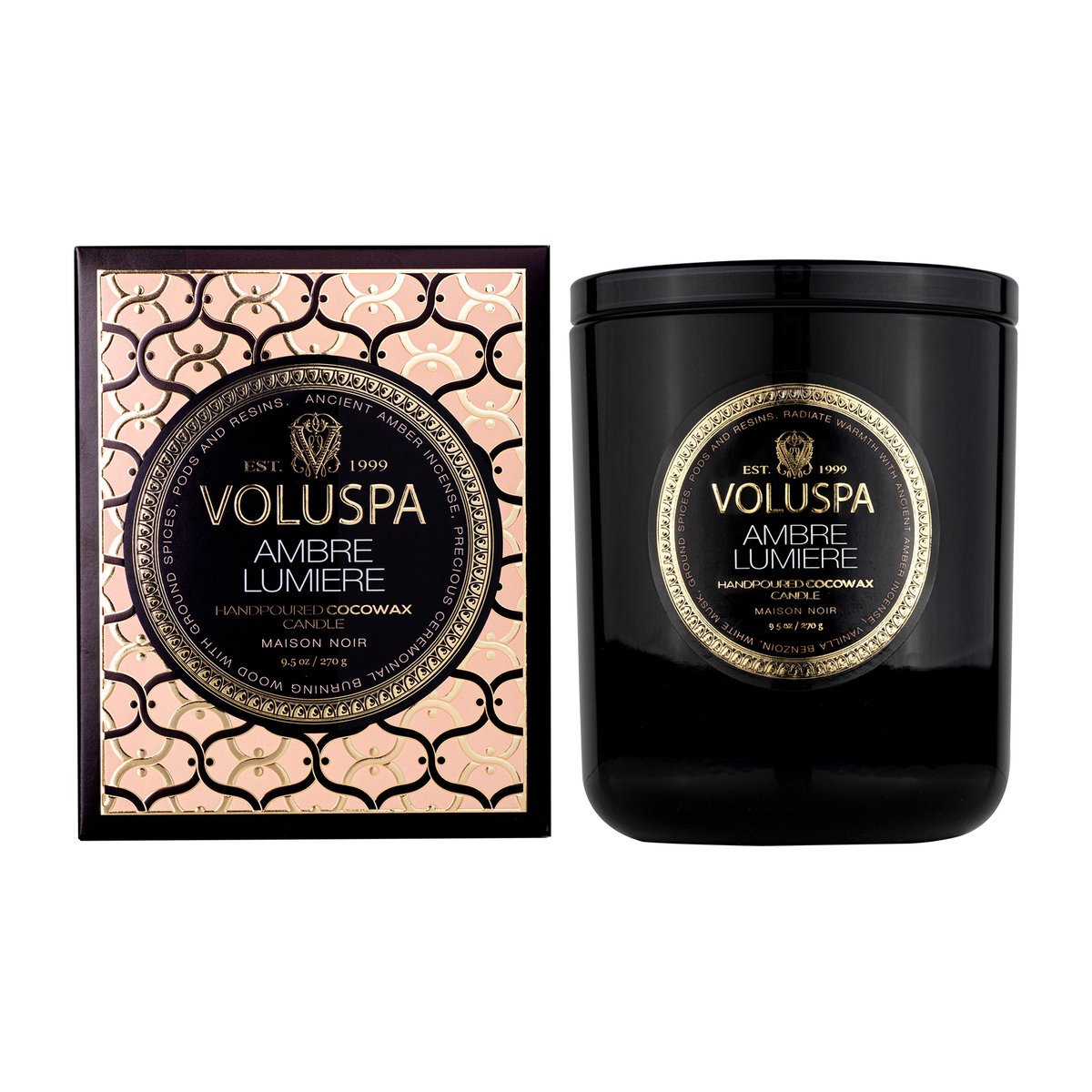 Voluspa Classic Maison Noir scented 60 hours Ambre Lumiere