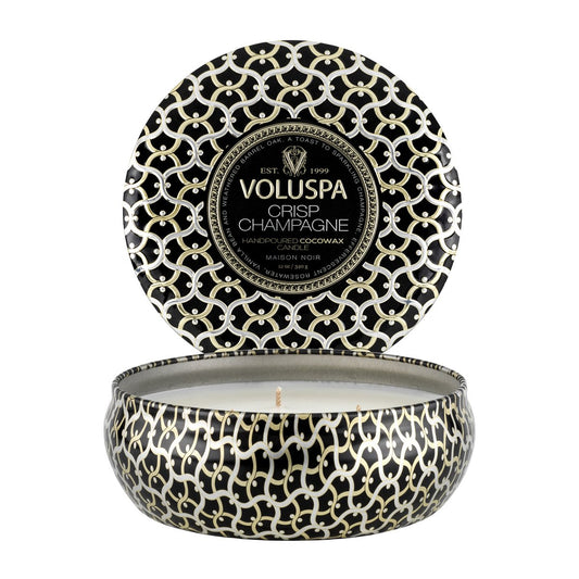 Voluspa Maison Noir 3-wick Tin Duftkerze 40 Stunden Crisp Champagne