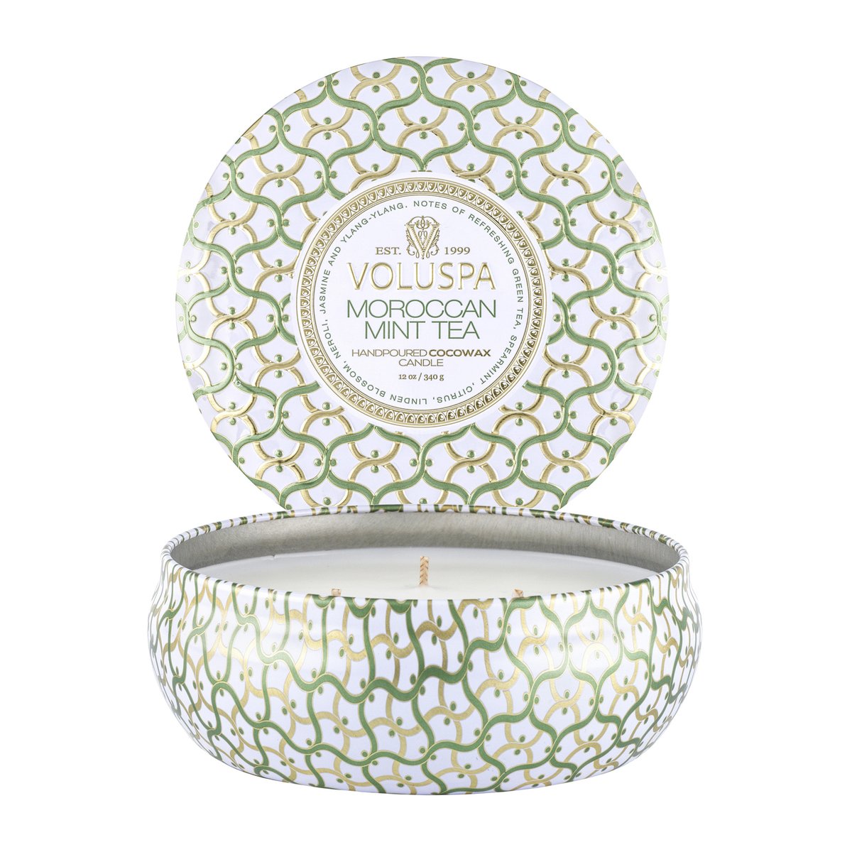 Voluspa Maison Blanc 3-wick Tin Duftkerze 40 Stunden Moroccan Mint Tea