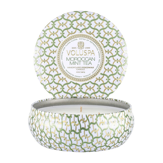 Voluspa Maison Blanc 3-wick Tin Duftkerze 40 Stunden Moroccan Mint Tea