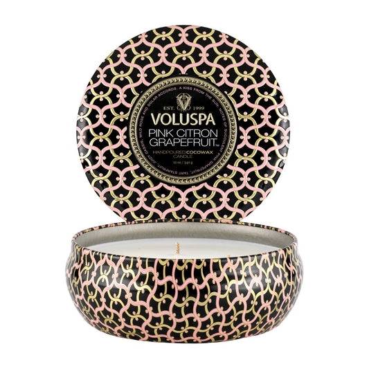 Voluspa Maison Noir 3-wick Tin Duftkerze 40 Stunden Pink Citron Grapefruit