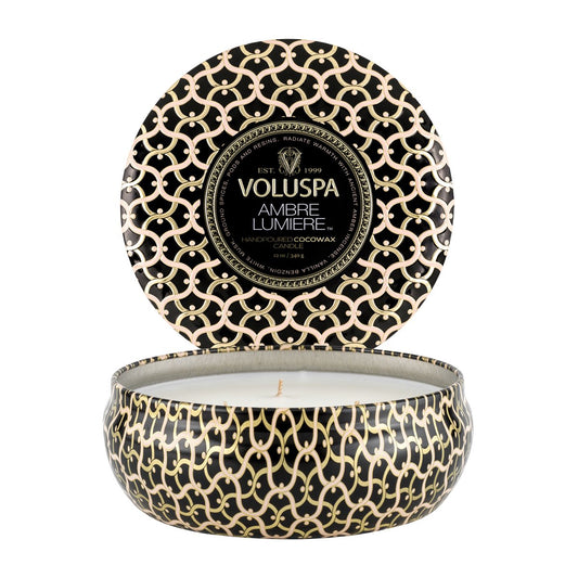 Voluspa Maison Noir 3-wick Tin Duftkerze 40 Stunden Ambre Lumiere