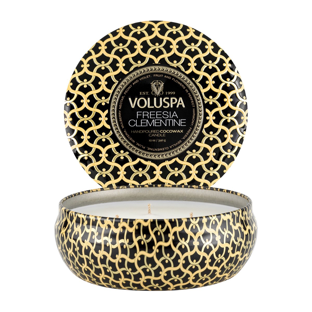 Voluspa Maison Noir 3-wick Tin Duftkerze 40 Stunden Freesia Clementine