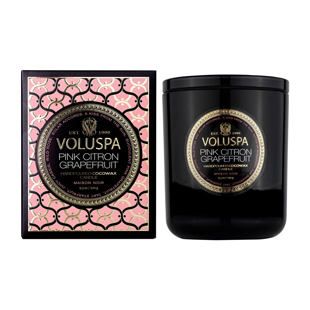 Voluspa Classic Maison Noir scented 60 hours Pink Citron Grapefruit