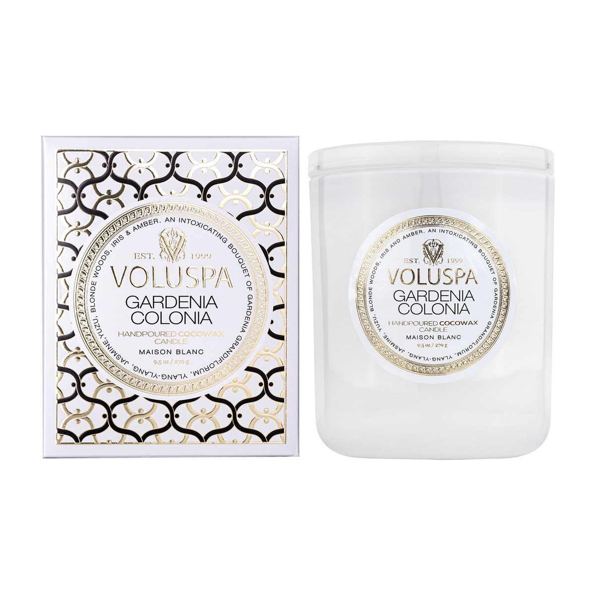 Voluspa Classic Maison Blanc Duftkerze 60 Stunden Gardenia Colonia