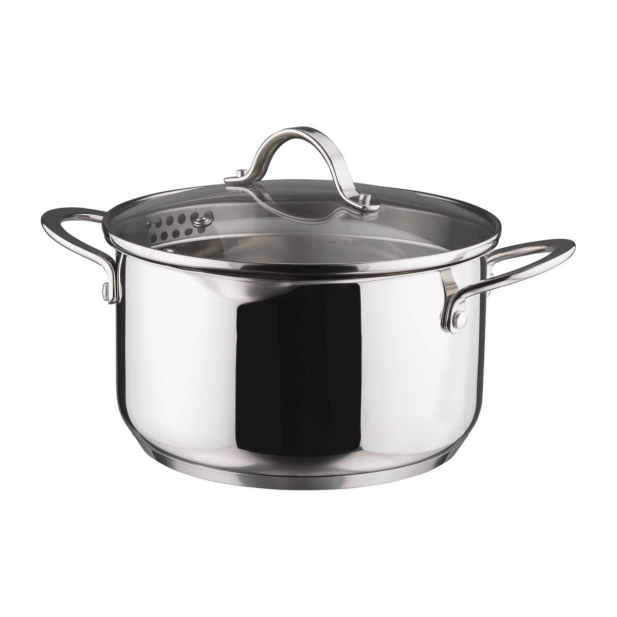 Dorre Kosmo casserole with glass lid 22 cm 3 L Stainless steel