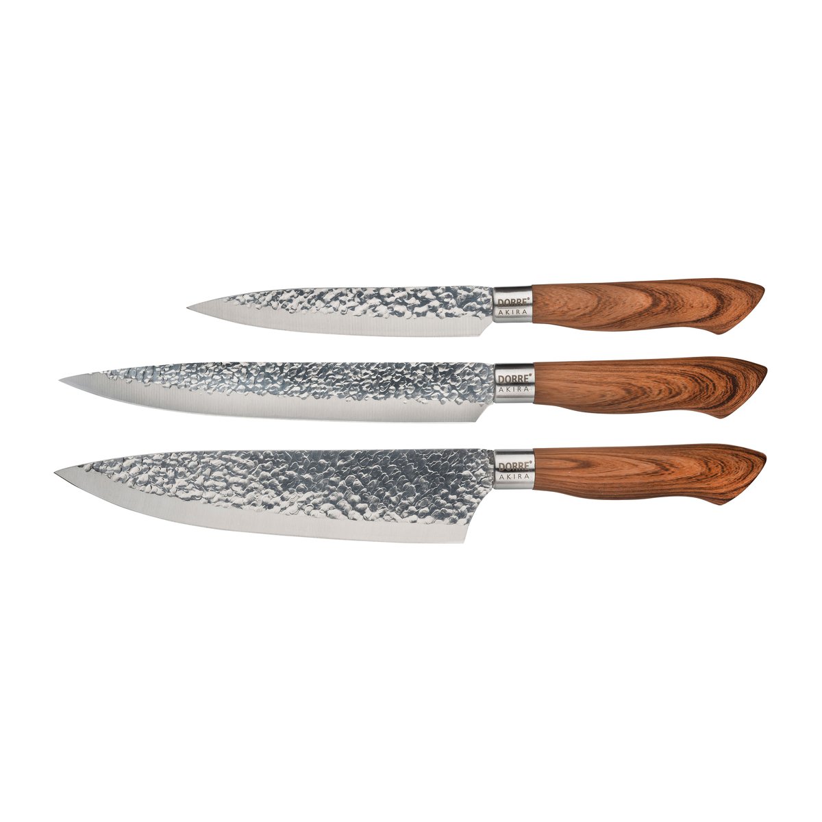 Dorre Akira knife set in stainless steel 3 knives Brown