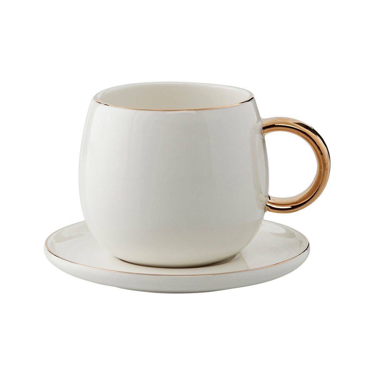 Lene Bjerre Clara espresso cup with saucer 15 cl White-light gold