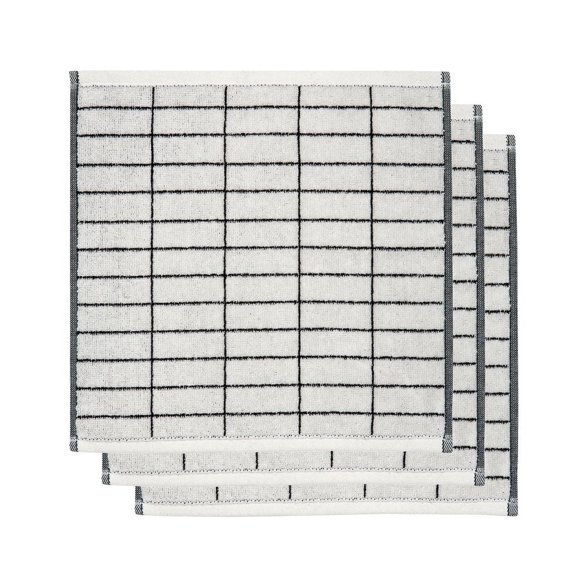 Mette Ditmer Tile stone handduk 31x31 cm 3-pack Svart-off white