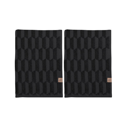 Mette Ditmer Geo gästhandduk 2-pack Black