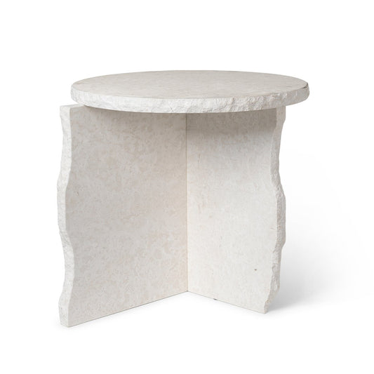 ferm LIVING Mineral Sculptural Tisch Ø52cm Bianco Curia