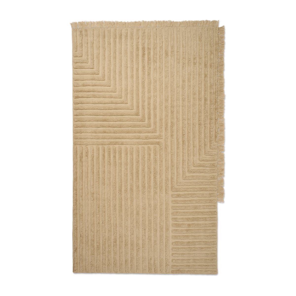 ferm LIVING Crease ullmatta 160x250 cm Light Sand