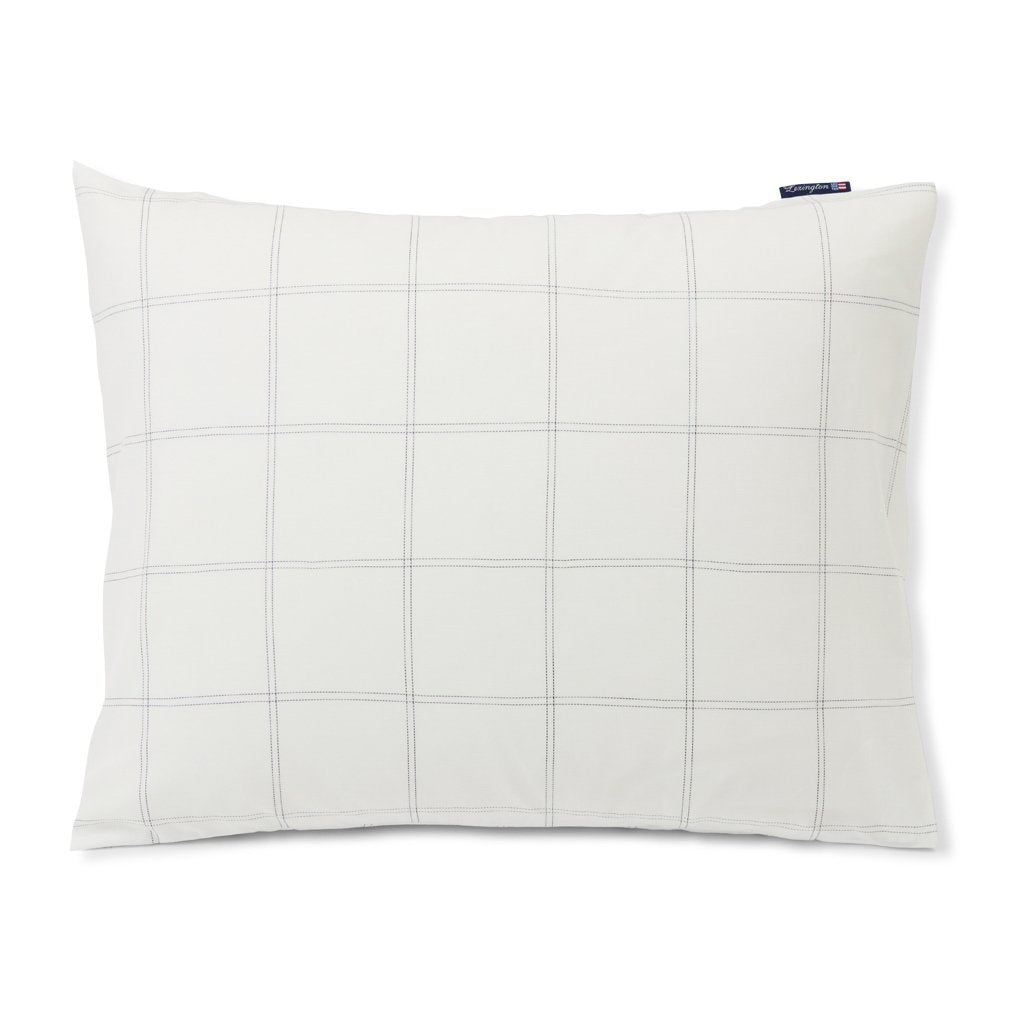 Lexington Checked örngott bomull-lyocell 50x60 cm Off white-dark blue