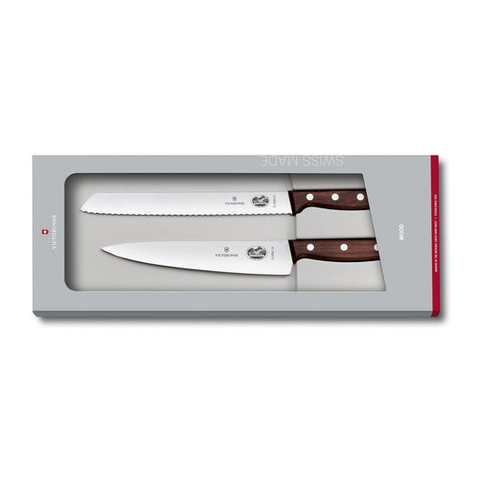 Victorinox Wood Messerset Brotmesser & Küchenmesser Edelstahl-Ahorn