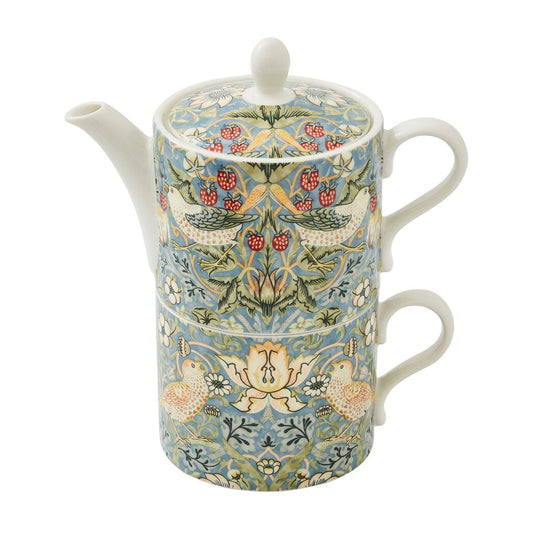 Spode Strawberry Thief Teekanne und Teetasse Multi