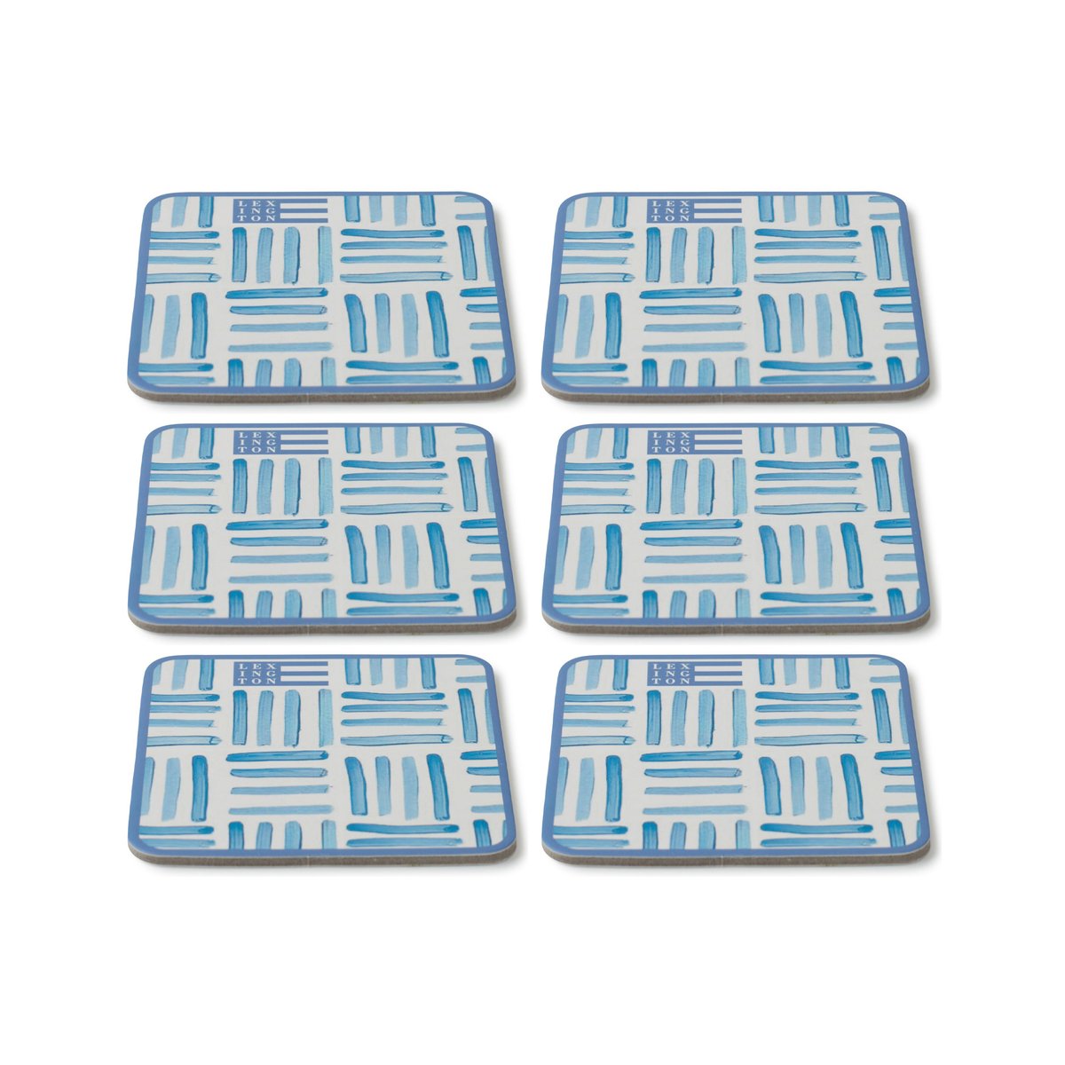 Lexington Graphic Printed Glasuntersetzer 6er Pack Blue-White