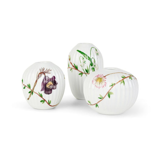 Kähler Hammershøi Spring Miniatur Vase 3 Teile Weiß-Dekor