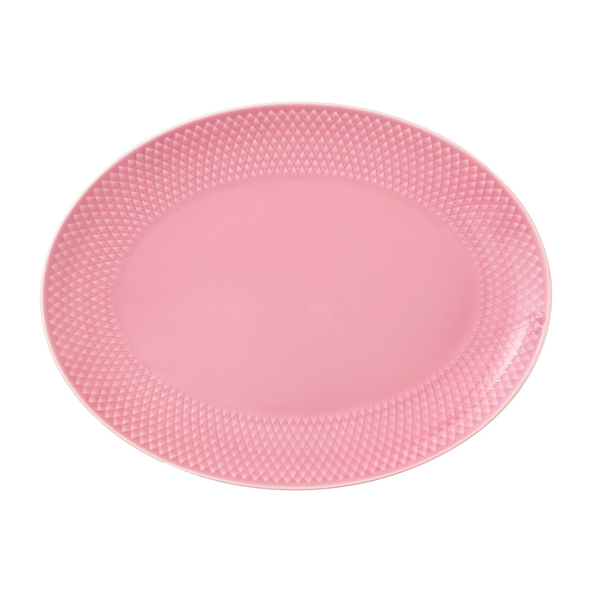 Lyngby Porcelæn Rhombe serveringsfat ovalt 21,5x28,5 cm Rosa