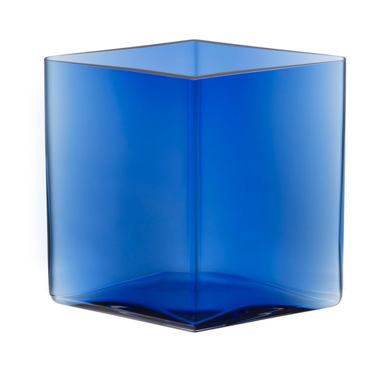 Iittala Ruutu Vase 20,5 x 18cm Ultramarinblau