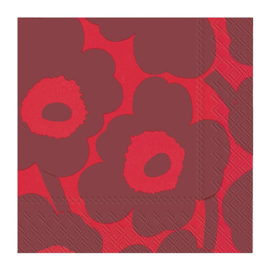 Marimekko Unikko servett 33x33 cm 20-pack Röd-röd